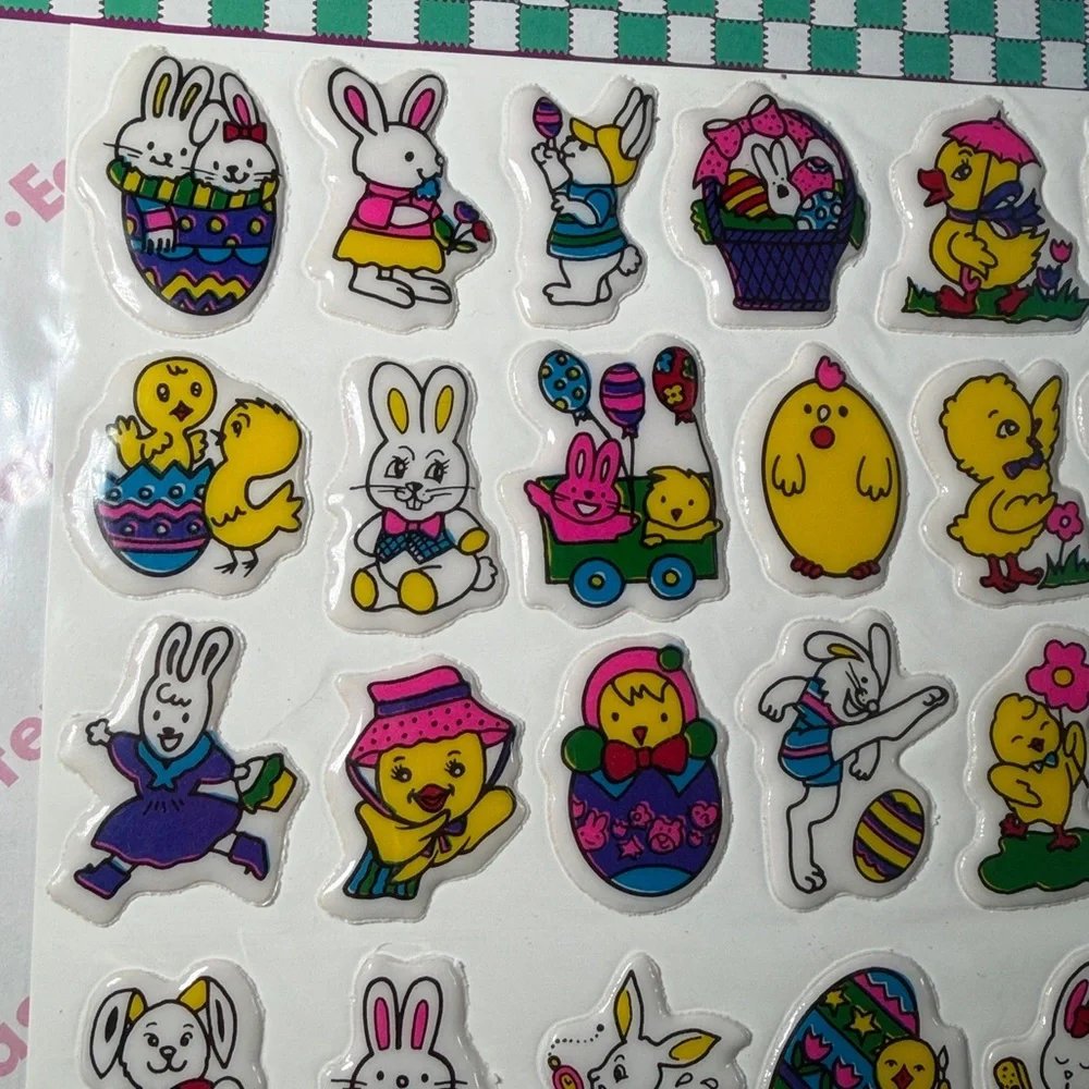 5/$25 Easter Puffy Stickers - 36 Easter Themed from 1998 Atico